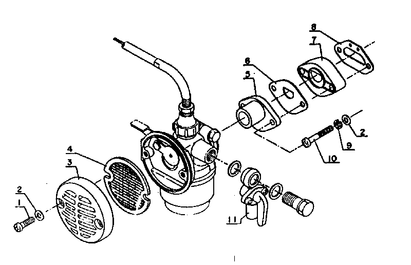 Air Cleaner And Insulator Diagram and Parts List for 271SRM-202FA  Craftsman Trimmer