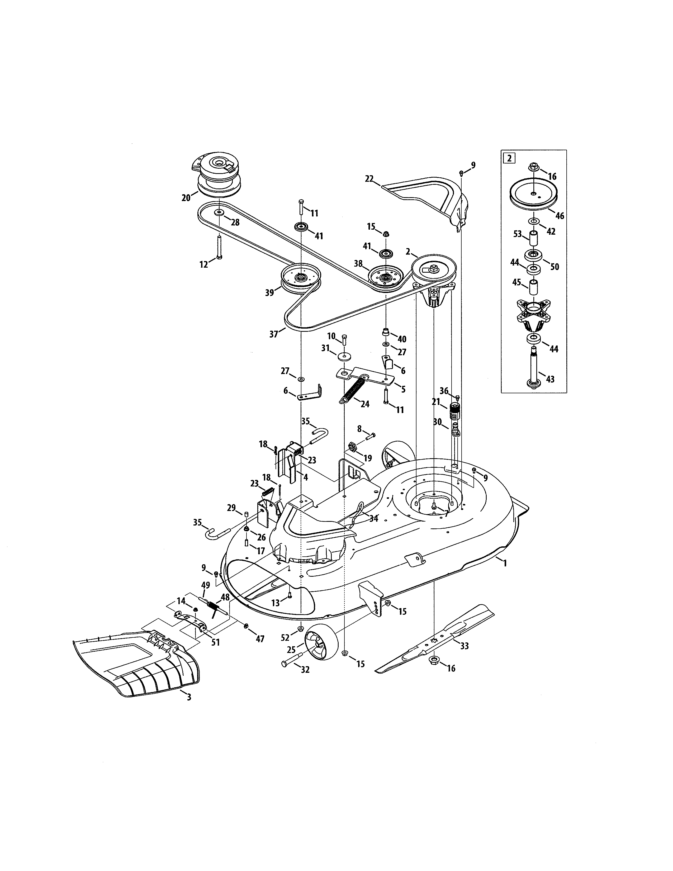 Deck/spindle Diagram and Parts List for 247204000  Craftsman Engine