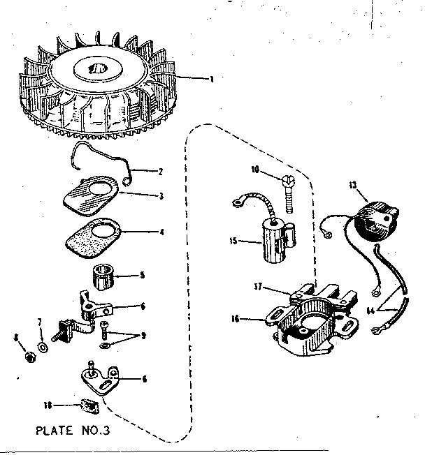 Magneto (phelon F-3220-g) Diagram and Parts List for 143102040  Craftsman Engine