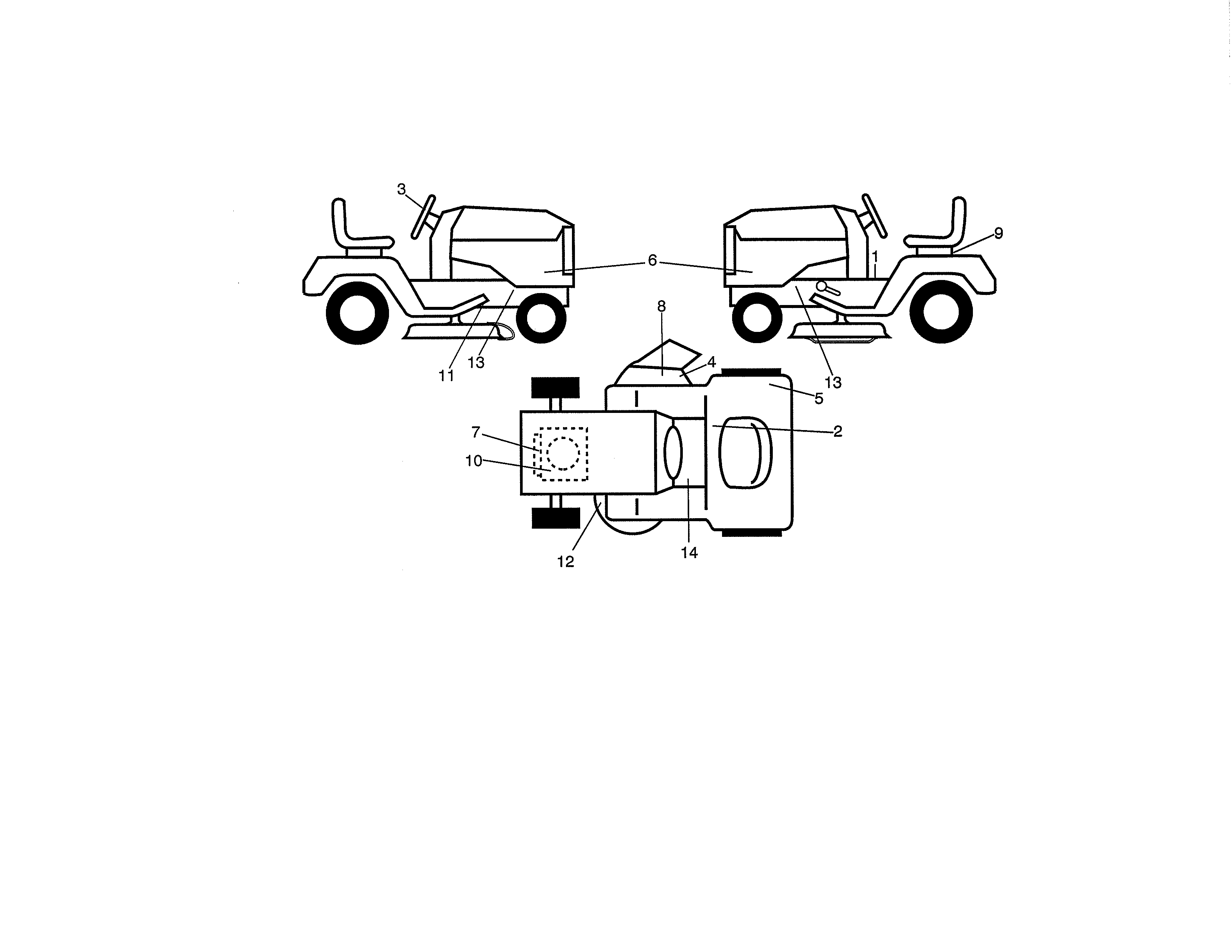 Decals Diagram and Parts List for 917989250  Craftsman Lawn Tractor