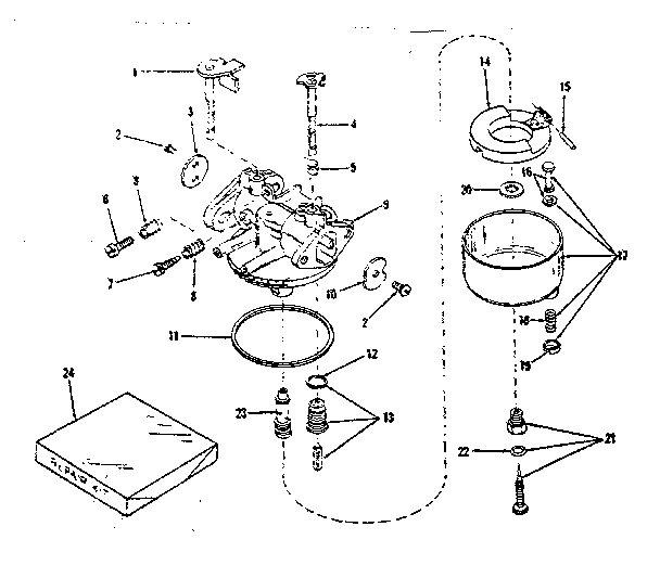 Carburetor No. 29168 (lmg-132) Diagram and Parts List for 14312302  Craftsman Engine