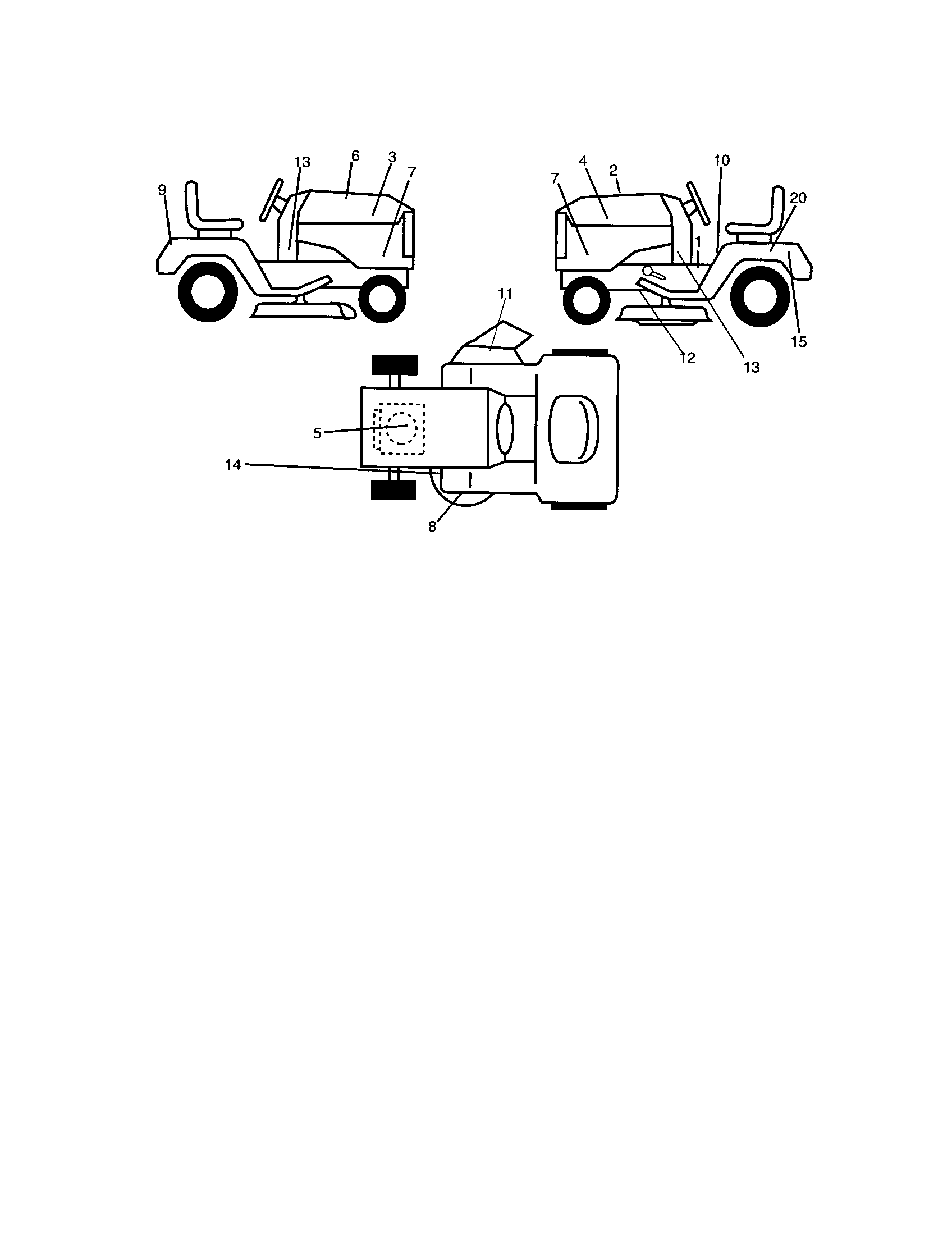 Decals Diagram and Parts List for 917271651  Craftsman Lawn Tractor