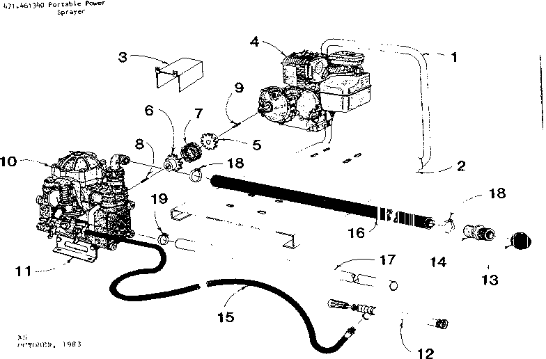 Engine Diagram and Parts List for 471461340  Craftsman Pressure Washer
