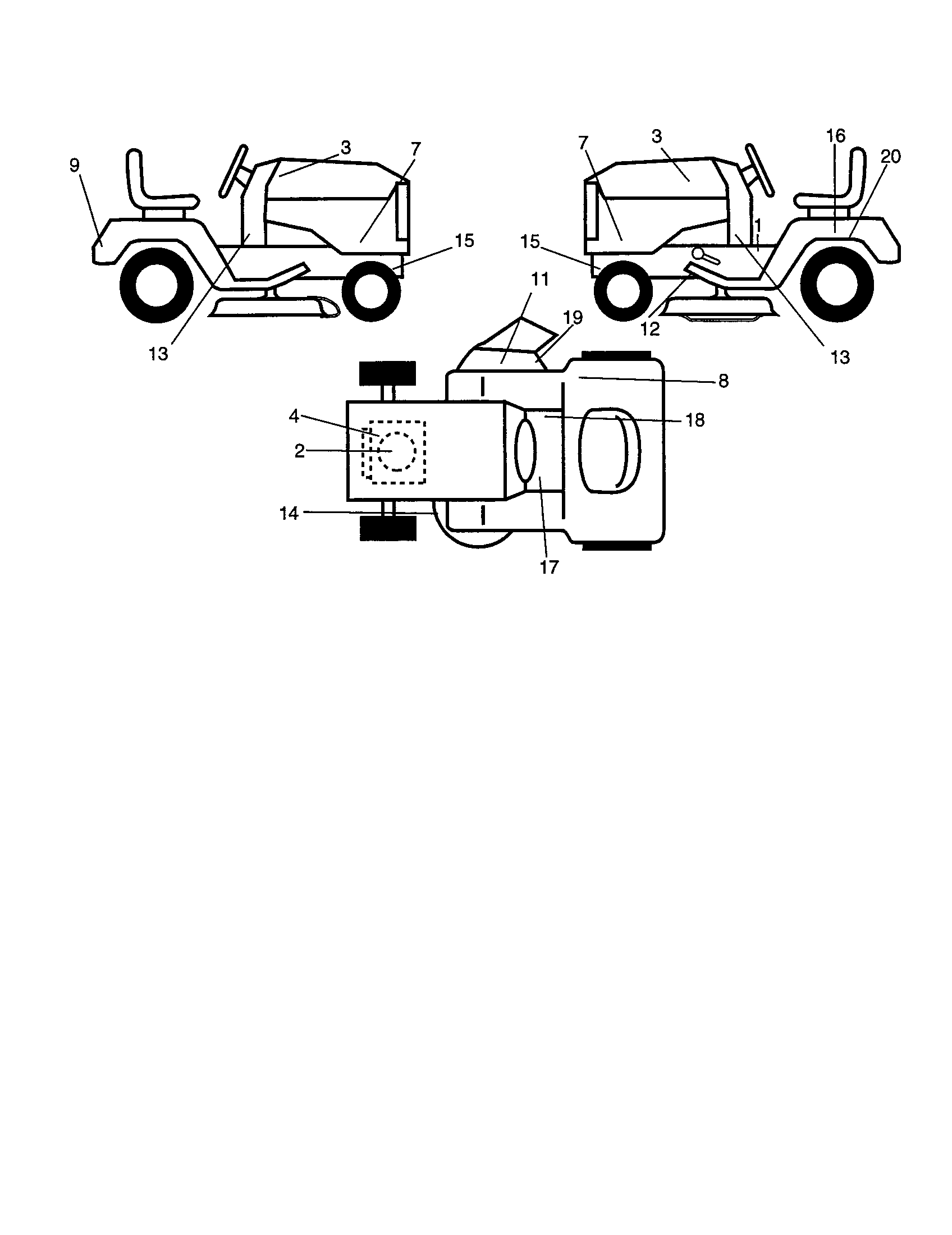Decals Diagram and Parts List for 917277491  Craftsman Lawn Tractor