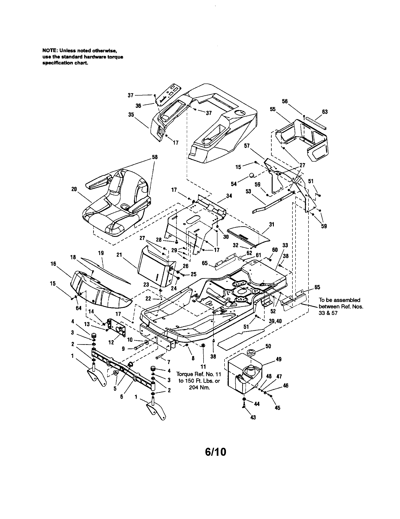Frame/body/seat Diagram and Parts List for 107289860  Craftsman Engine