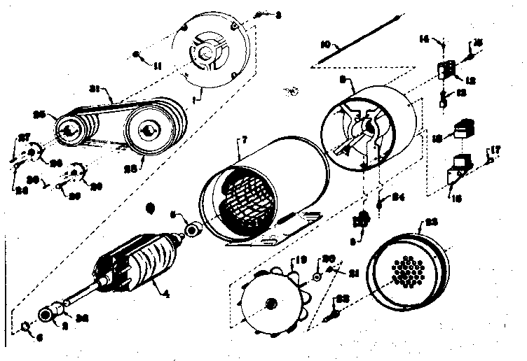 Stator And Pulley Assembly Diagram and Parts List for 58054694  Craftsman Engine