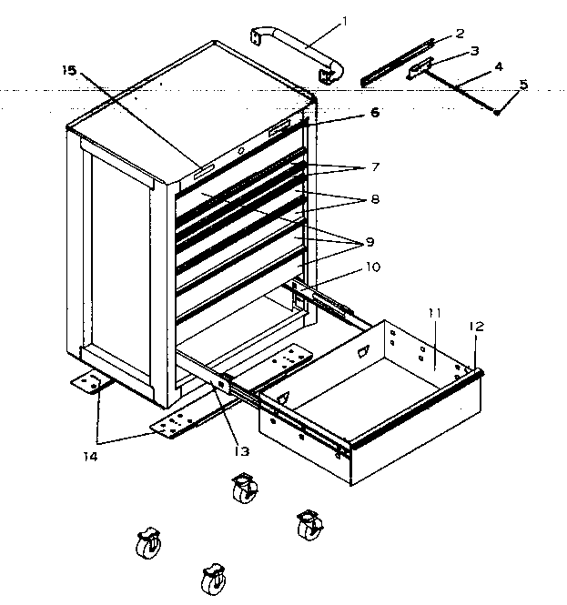 Tool Chest Diagram and Parts List for 706956930  Craftsman Tool Stand & Cart