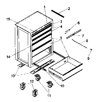 Cabinet Parts Diagram and Parts List for 706630451  Craftsman Tool Stand & Cart