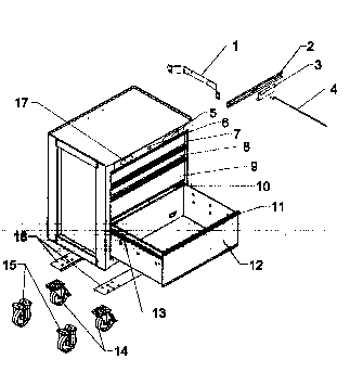 Chest Diagram and Parts List for 706592991  Craftsman Tool Stand & Cart