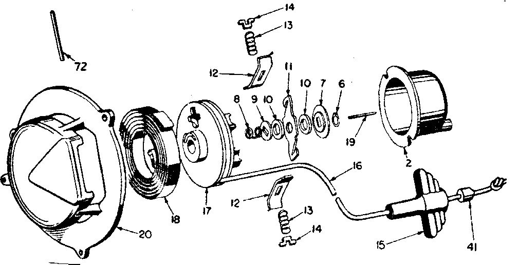 Rewind Starter Diagram and Parts List for 91760017  Craftsman Chainsaw