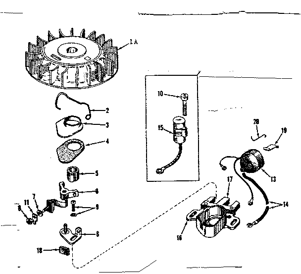 Magneto No. 610689 Diagram and Parts List for 143137032  Craftsman Engine