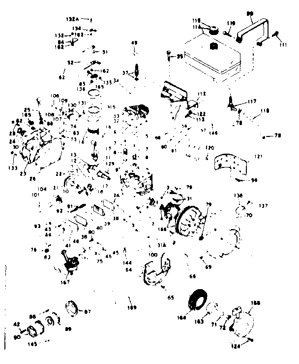 Basic Engine Diagram and Parts List for 143646132  Craftsman Engine