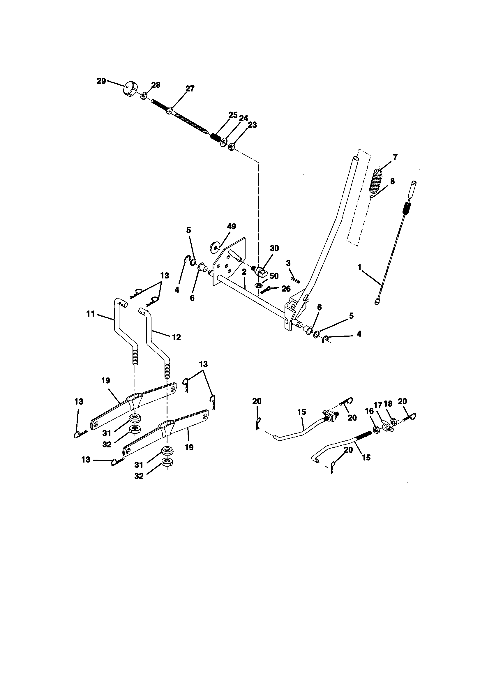 List Assembly Diagram and Parts List for 917270813  Craftsman Lawn Tractor