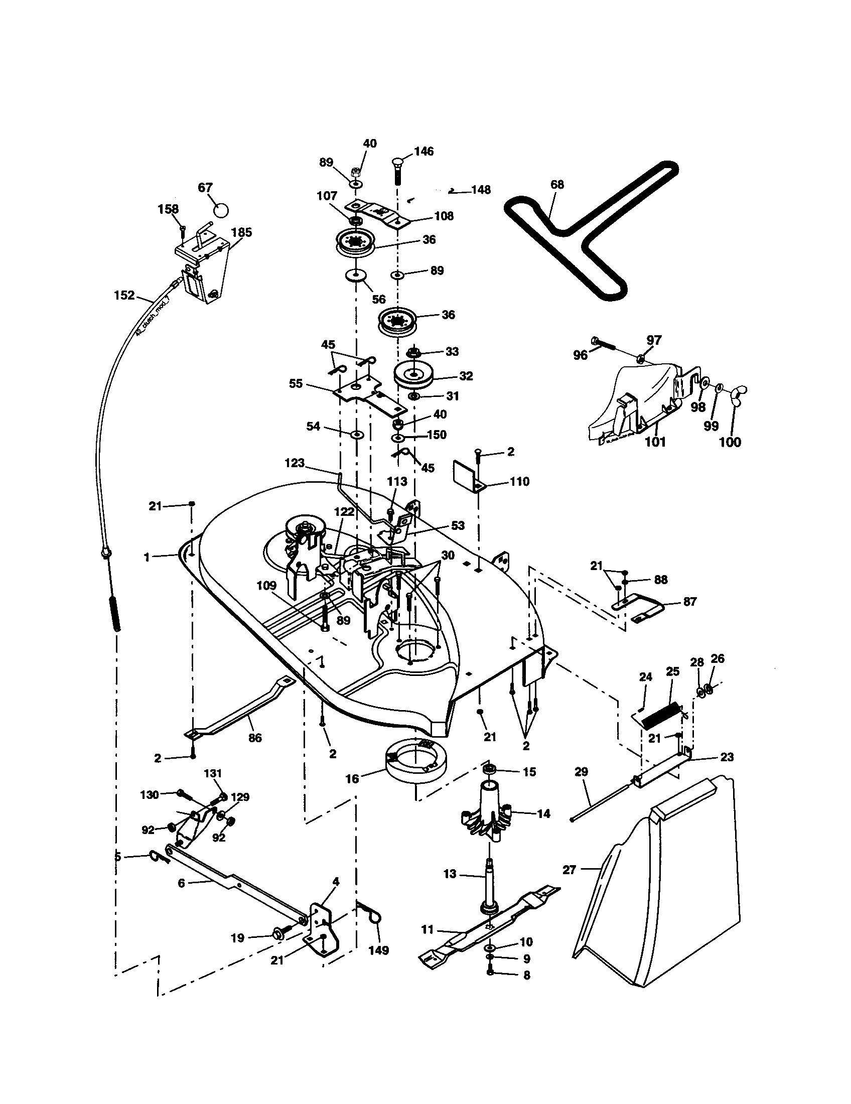 Mower Diagram and Parts List for 917277310  Craftsman Lawn Tractor