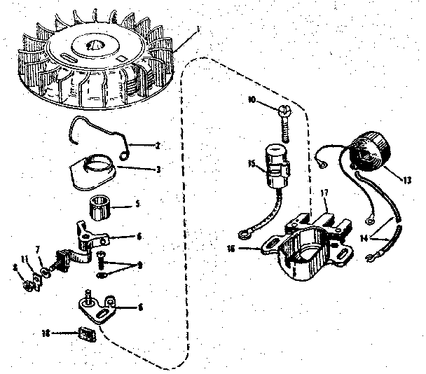 Magneto No. 610665 Diagram and Parts List for 143122222  Craftsman Engine