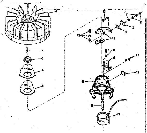 Magneto Diagram and Parts List for 14352200  Craftsman Engine