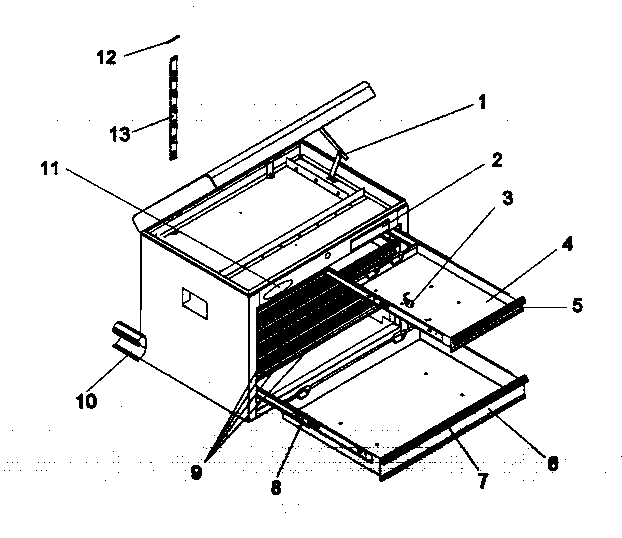 Chest Diagram and Parts List for 706619342  Craftsman Tool Stand & Cart