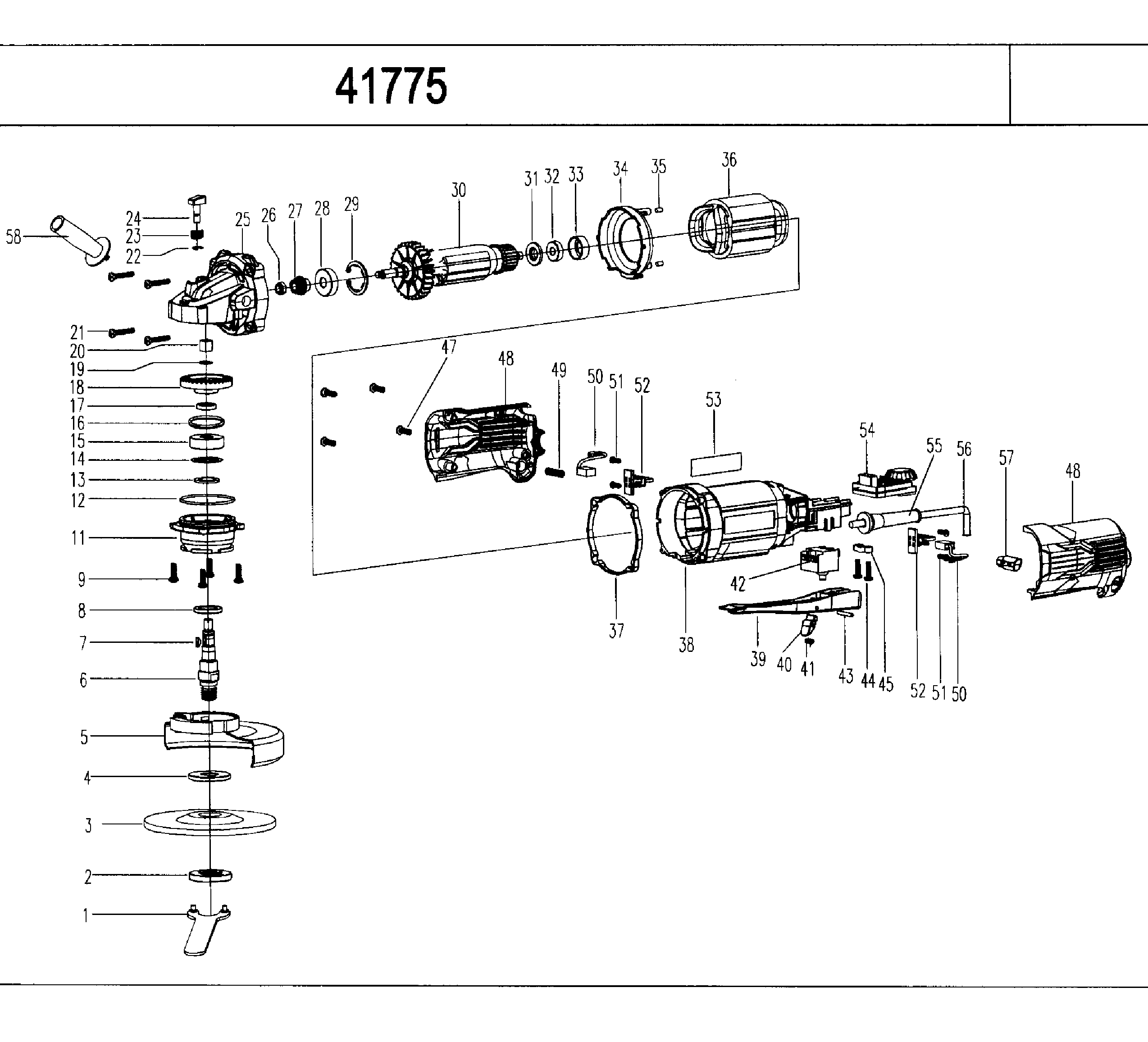 Main Asy Diagram and Parts List for 172417750  Craftsman Grinder