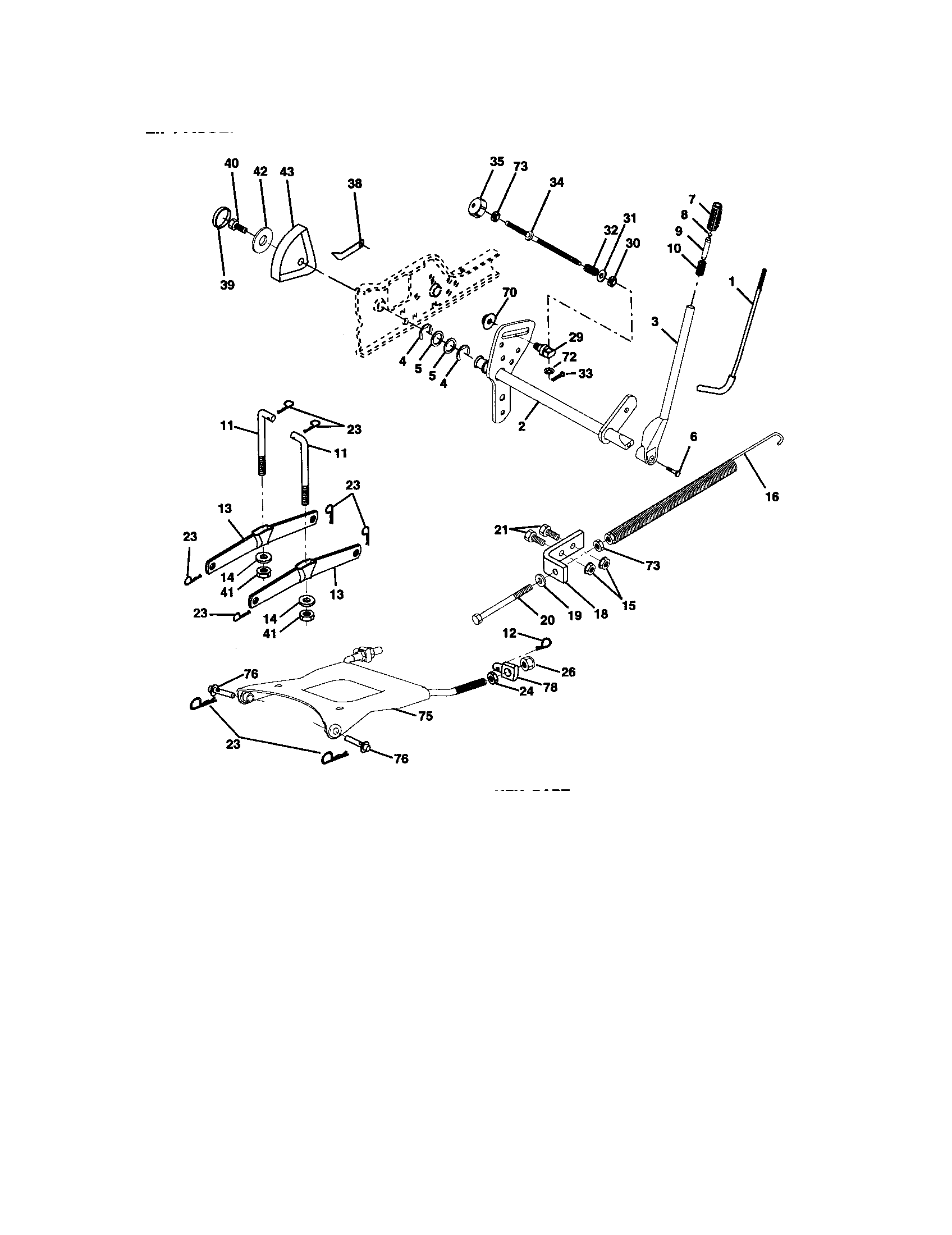 Lift Assembly Diagram and Parts List for 917275000  Craftsman Lawn Tractor
