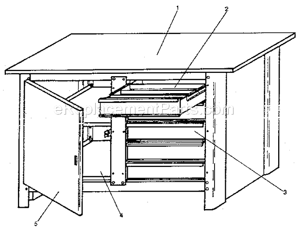 Unit Diagram and Parts List for 706103590  Craftsman Workbench