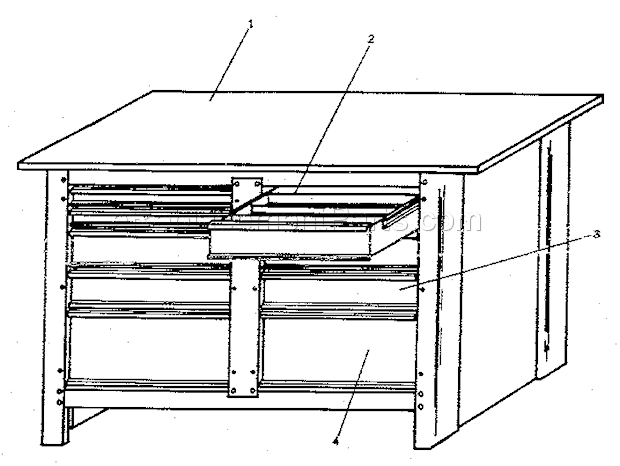 Unit Parts Diagram and Parts List for 706103690  Craftsman Workbench