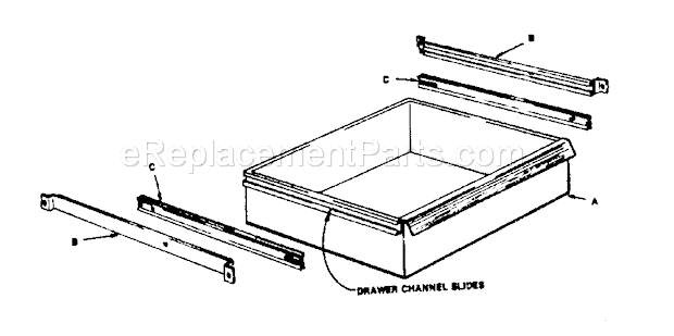 Drawer Diagram and Parts List for 70610381  Craftsman Workbench