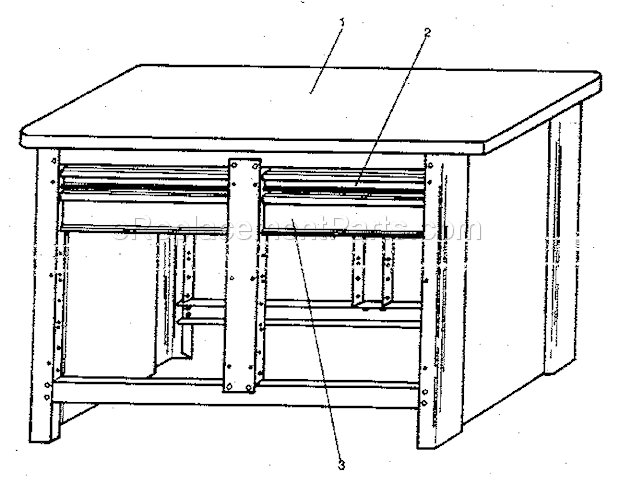 Unit Parts Diagram and Parts List for 706103910  Craftsman Workbench