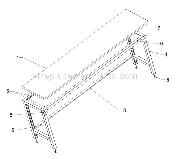 Workbench Parts Diagram and Parts List for 706146440  Craftsman Workbench