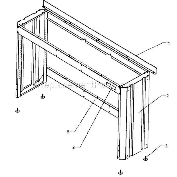 Work Bench Diagram and Parts List for 706149290  Craftsman Workbench