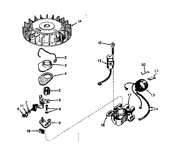 Magneto No. 610693a Diagram and Parts List for 143174192  Craftsman Engine