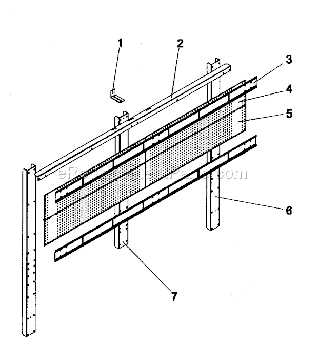 Backwall Diagram and Parts List for 706592800  Craftsman Workbench