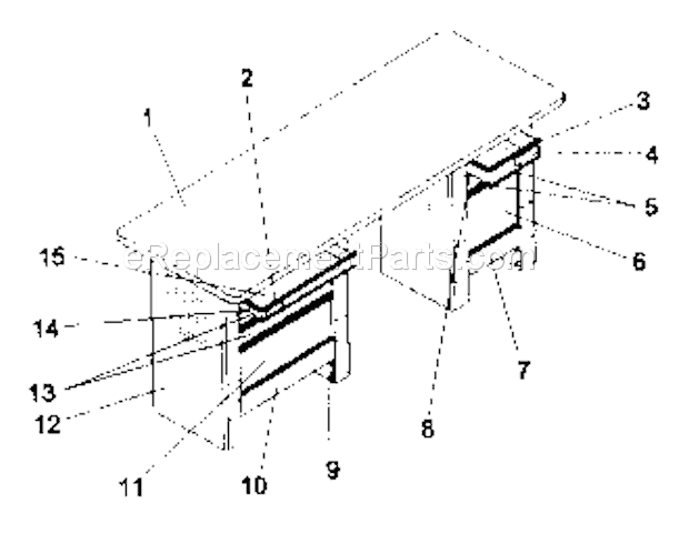 Cabinet Parts Diagram and Parts List for 706618991  Craftsman Workbench