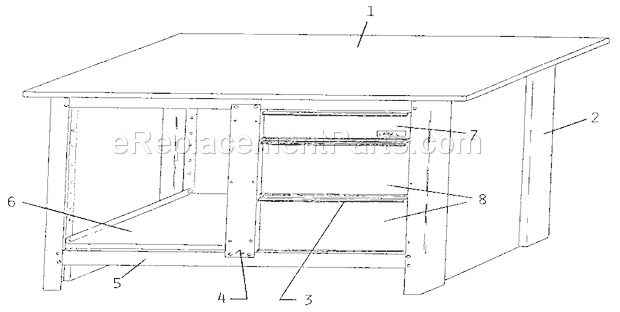 Unit Parts Diagram and Parts List for 70665130  Craftsman Workbench