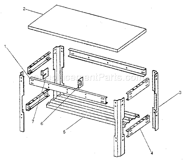 Unit Parts Diagram and Parts List for 706652680  Craftsman Workbench