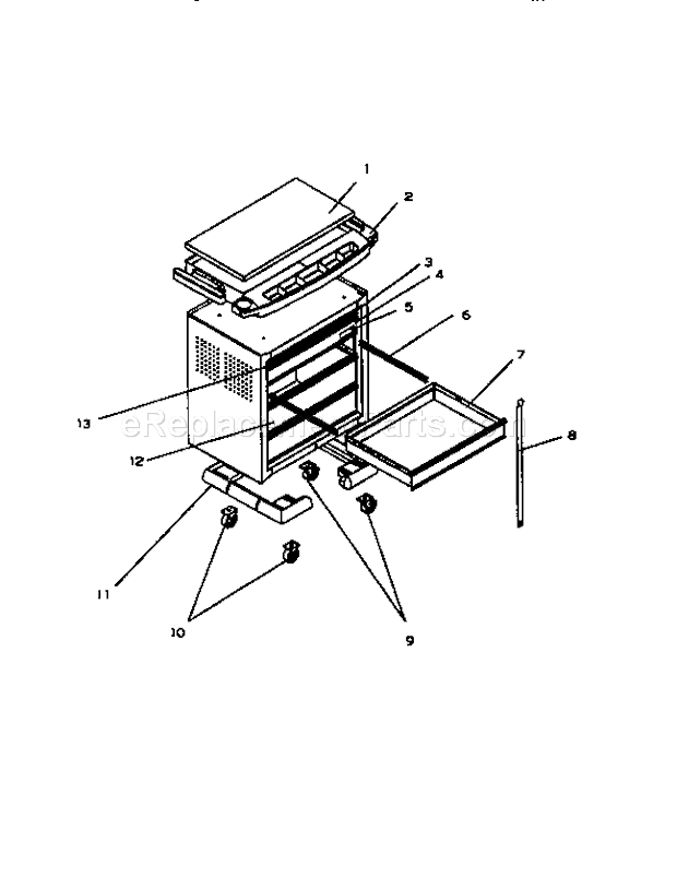 Unit Parts Diagram and Parts List for 70665490  Craftsman Workbench