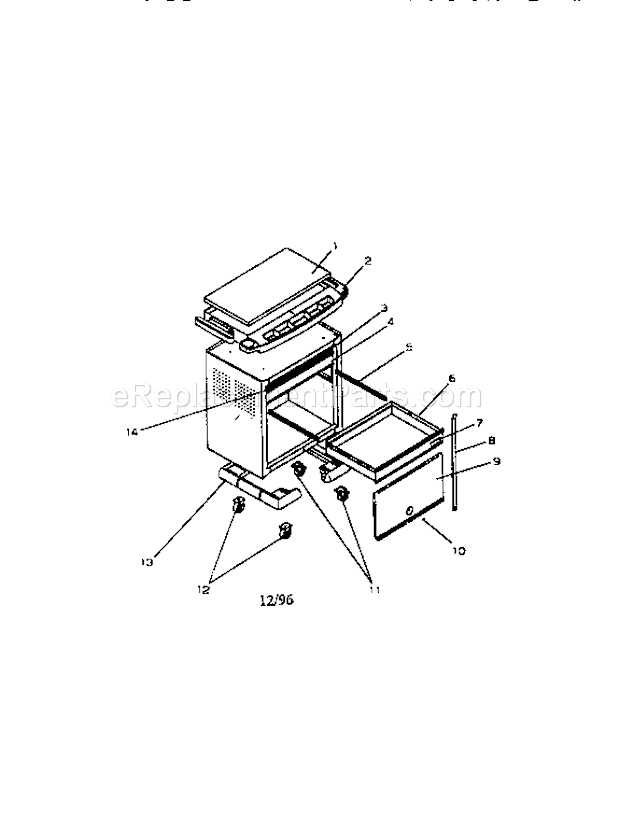 Unit Parts Diagram and Parts List for 706654910  Craftsman Workbench