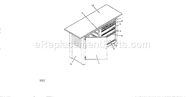 Unit Parts Diagram and Parts List for 706655070  Craftsman Workbench