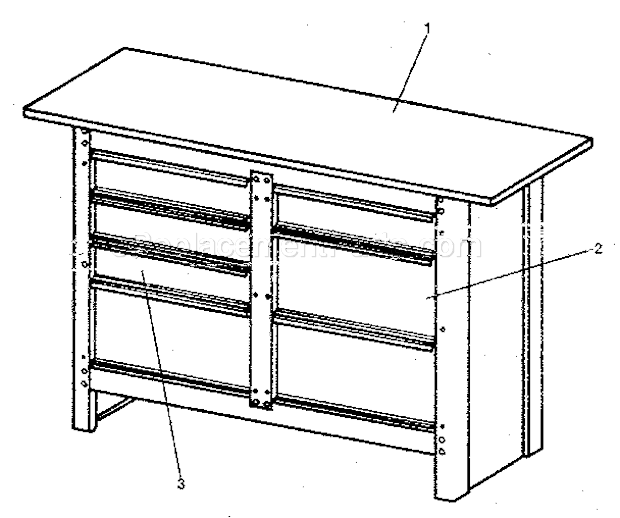 Unit Parts Diagram and Parts List for 706655170  Craftsman Workbench