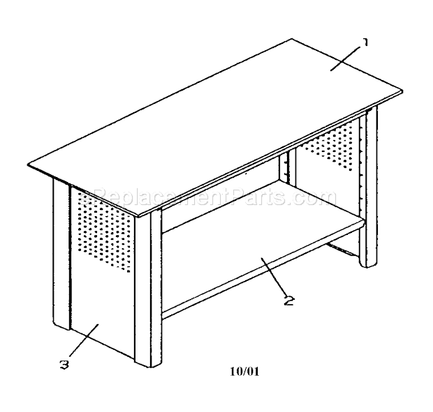 Workbench Diagram and Parts List for 706655270  Craftsman Workbench