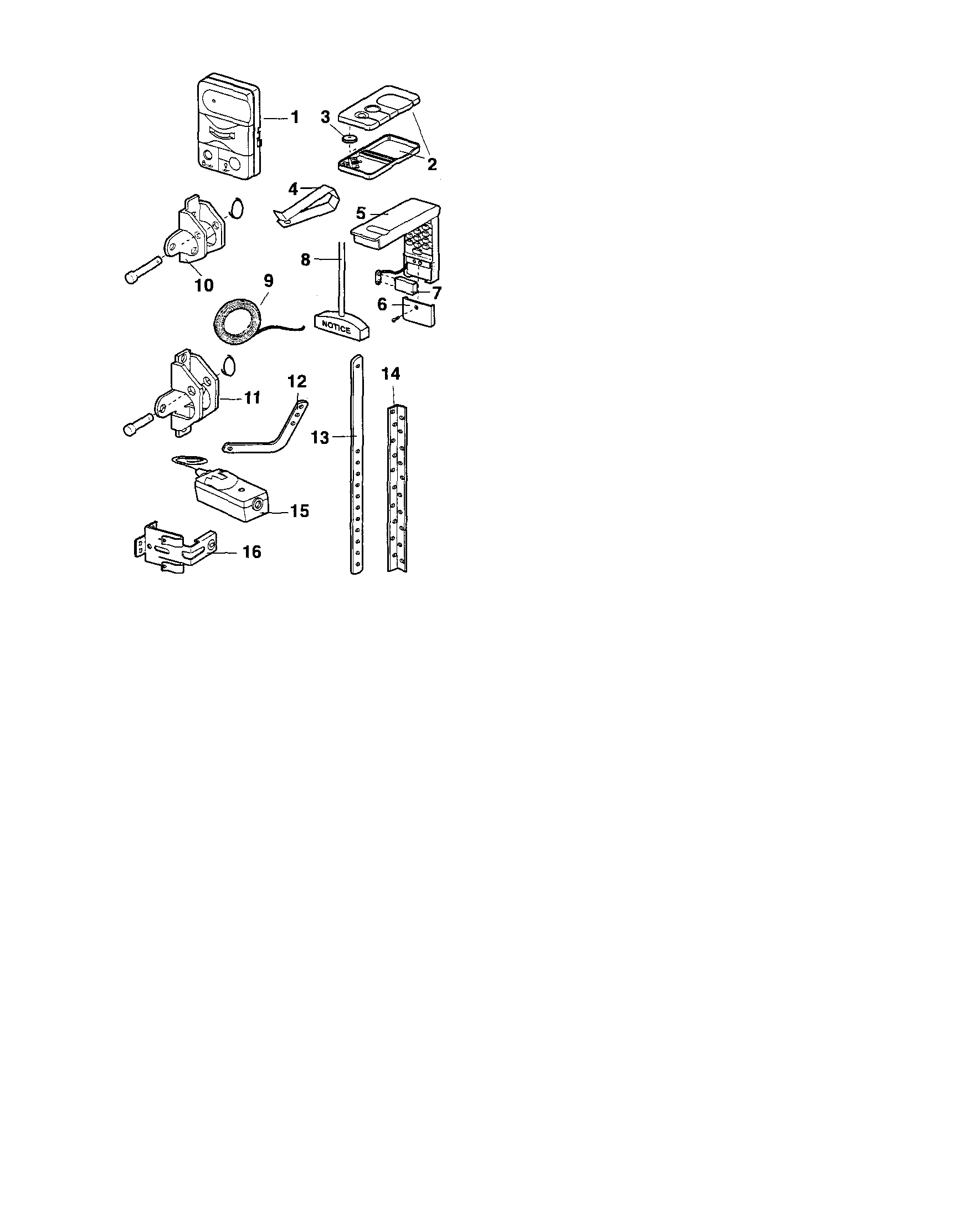 Installation Parts Diagram and Parts List for 13953919D  Craftsman Garage Door Opener