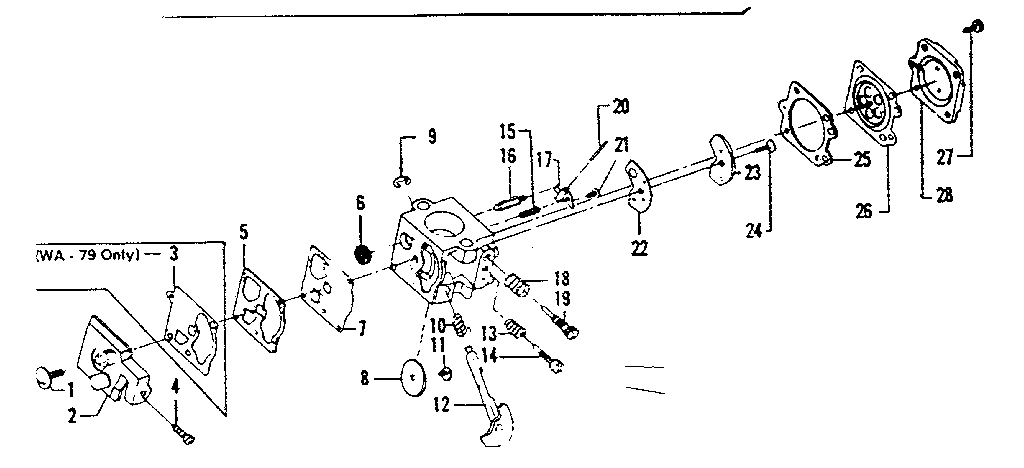 Carburetor Diagram and Parts List for 234795512  Craftsman Trimmer