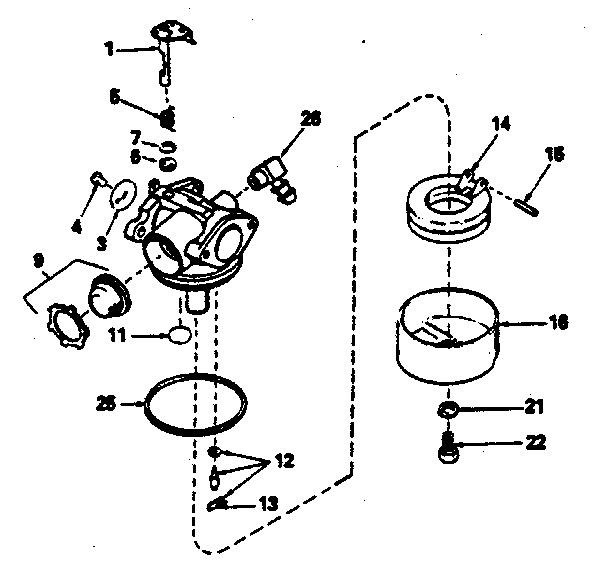 Carburetor No. 632046 Diagram and Parts List for 143374432  Craftsman Engine