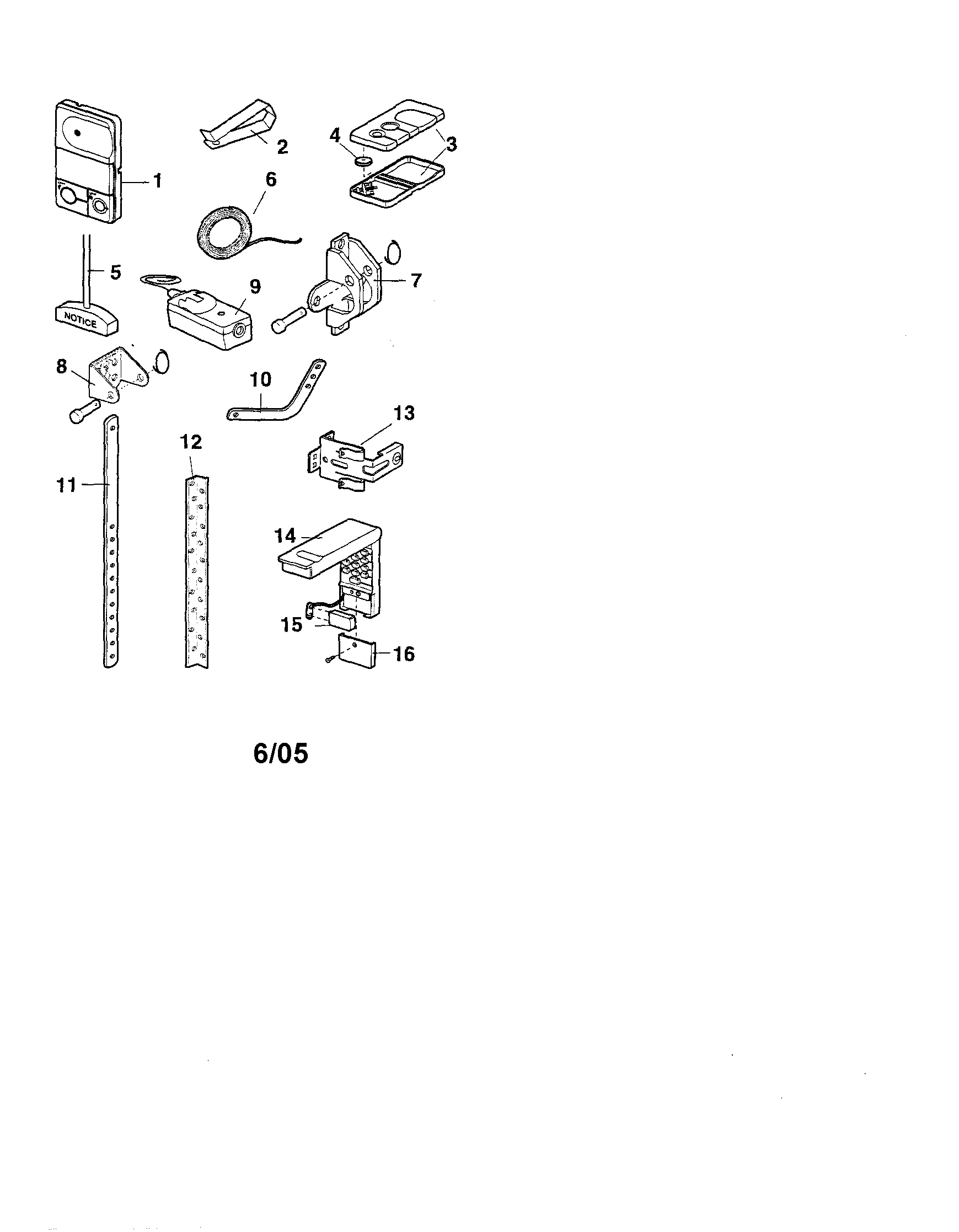 Installation Assembly Diagram and Parts List for 13953992D  Craftsman Garage Door Opener