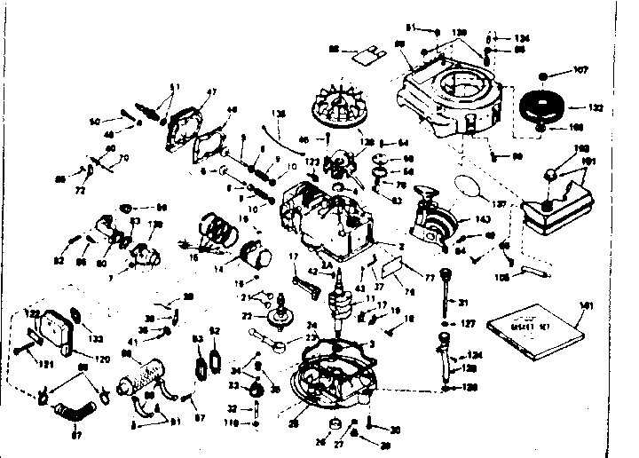 Basic Engine Diagram and Parts List for 143235012  Craftsman Engine