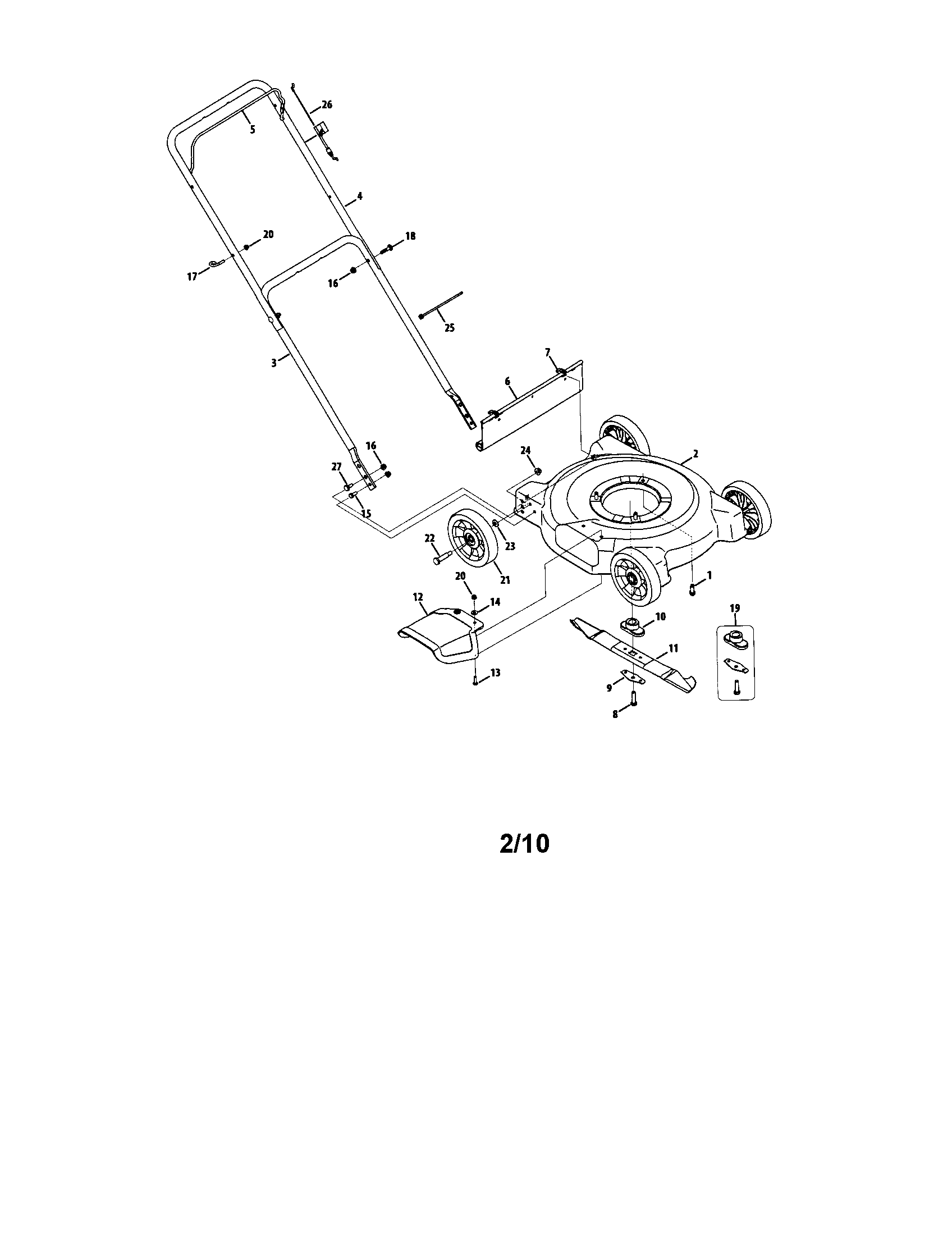 Lawn Mower Diagram and Parts List for 247393700  Craftsman Lawn Mower
