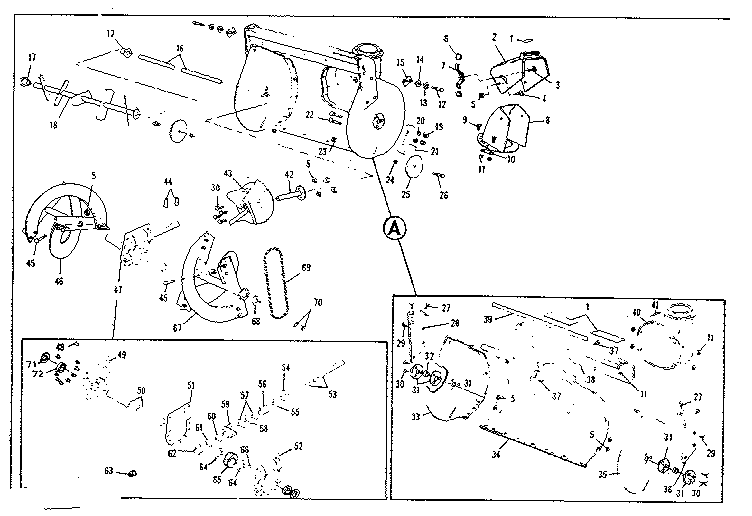Auger Housing Assembly Diagram and Parts List for 536906101  Craftsman Snow Blower