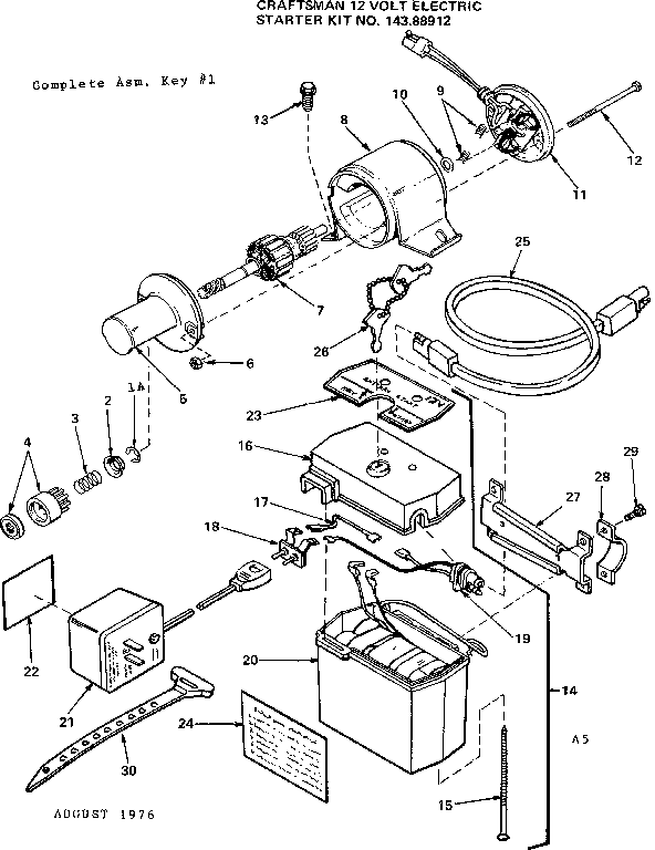 Replacement Parts Diagram and Parts List for 14388912  Craftsman Lawn Mower
