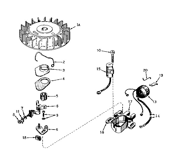 Magneto No. 610689a Diagram and Parts List for 143176042  Craftsman Engine