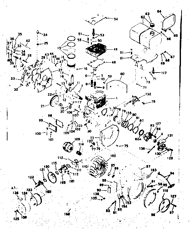 Basic Engine Diagram and Parts List for 143592032  Craftsman Engine