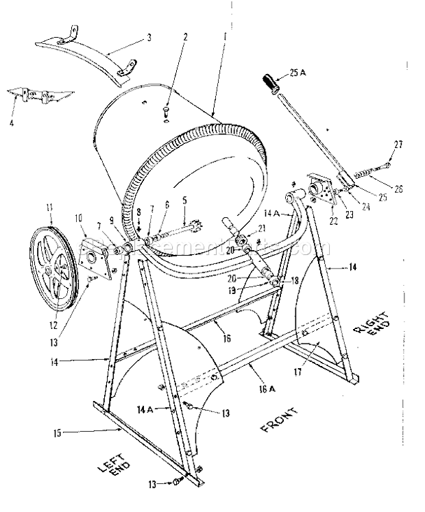 Page A Diagram and Parts List for 7137514  Craftsman Cement Mixer